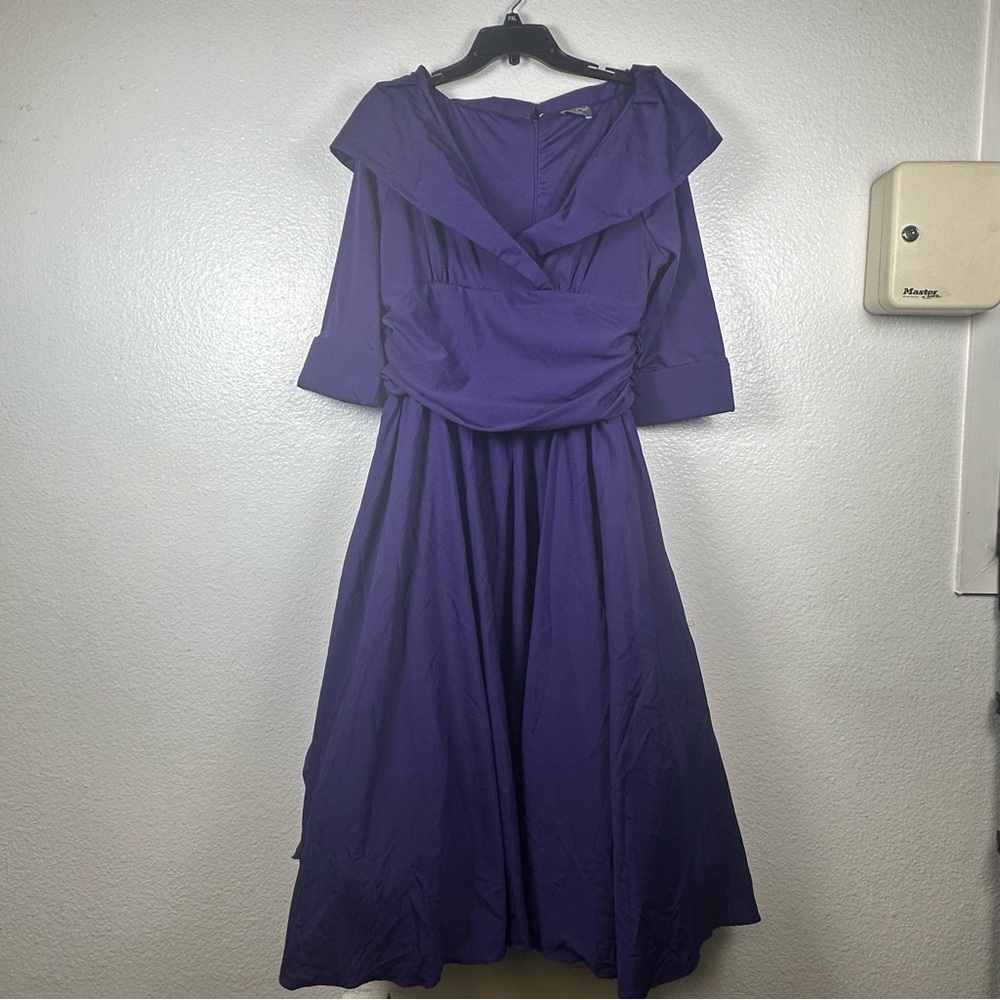 Elegant Purple Long Sleeve‎ Dress